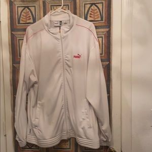 XL vintage Puma track jacket, white and red, used